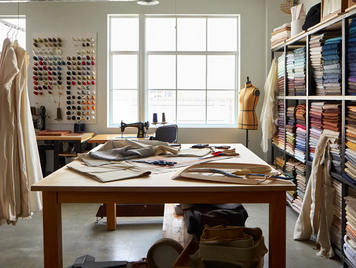 Textile studio workspace